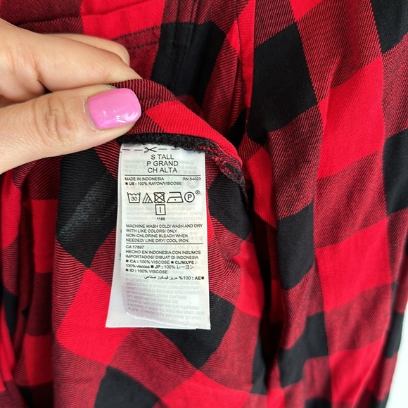 🎃Small Tall Red Buffalo Plaid Dress - Picture 7 of 7